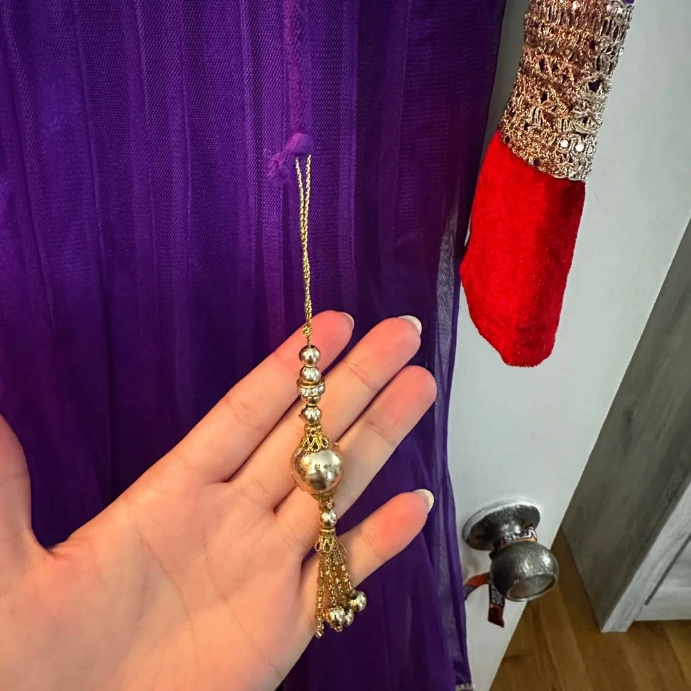Ethnic Indian Wear Purple and Red Maxi Dress - Picture 10 of 15